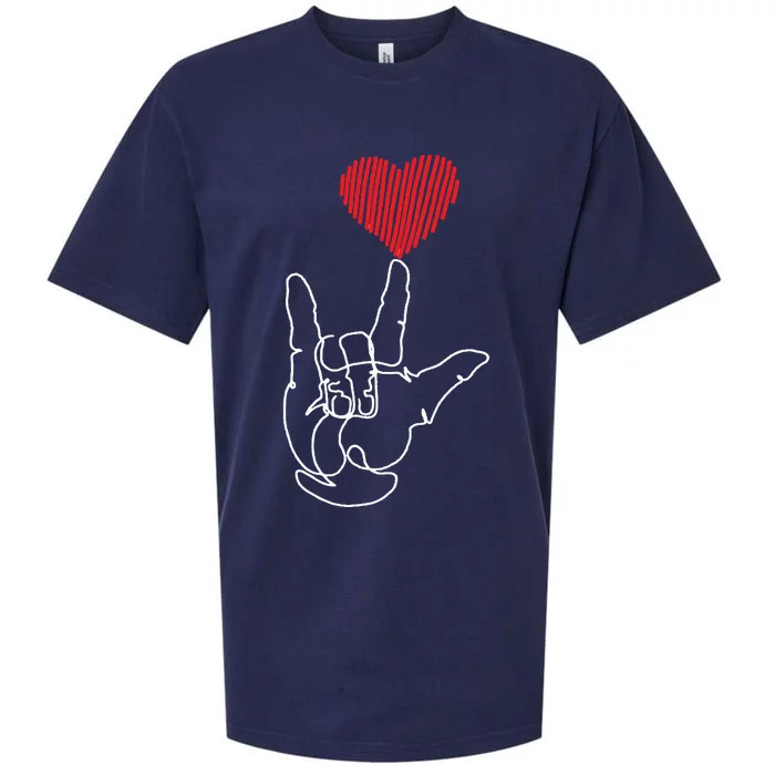 American Sign Language ASL Love Sueded Cloud Jersey T-Shirt