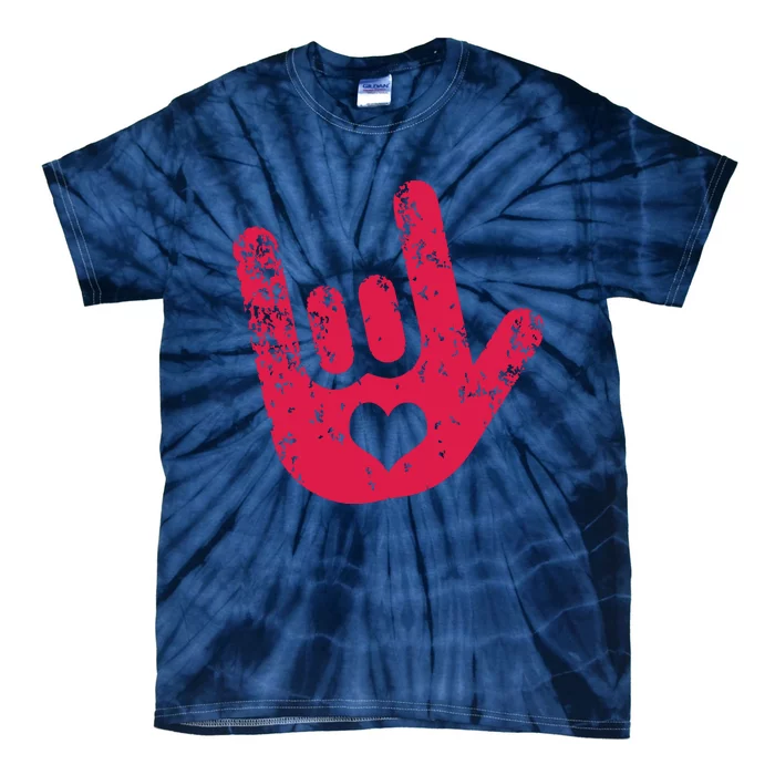 ASL Sign Language I Love You Sign Tie-Dye T-Shirt