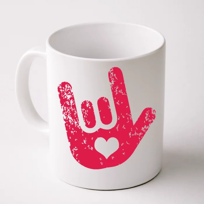 ASL Sign Language I Love You Sign Front & Back Coffee Mug