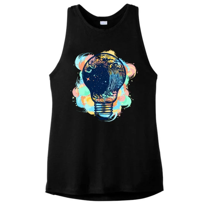 Adventurous Storm Light Bulb Ladies Tri-Blend Wicking Tank