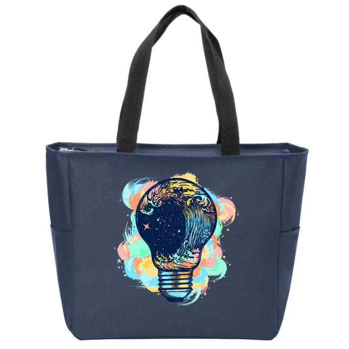 Adventurous Storm Light Bulb Zip Tote Bag