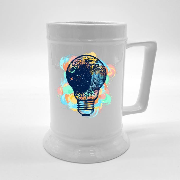 Adventurous Storm Light Bulb Front & Back Beer Stein