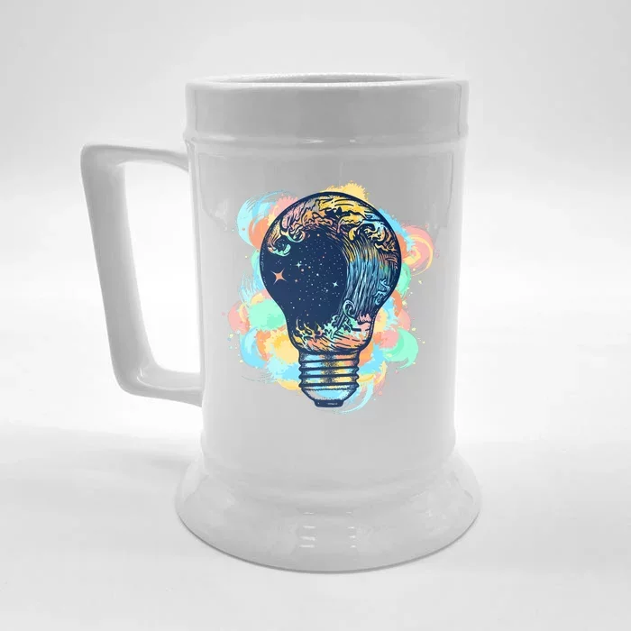 Adventurous Storm Light Bulb Front & Back Beer Stein