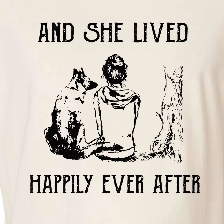 And She Lived Happily Ever After Funny Dogs Garment-Dyed Women's Muscle Tee