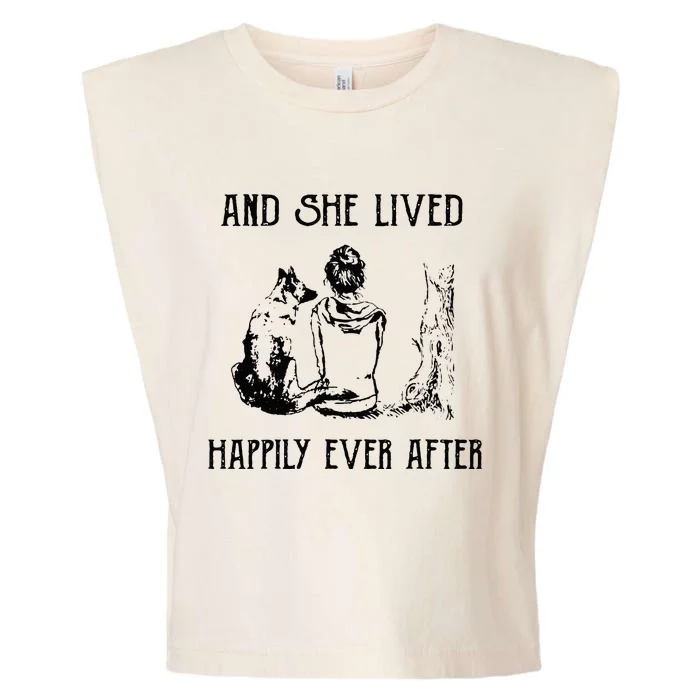 And She Lived Happily Ever After Funny Dogs Garment-Dyed Women's Muscle Tee