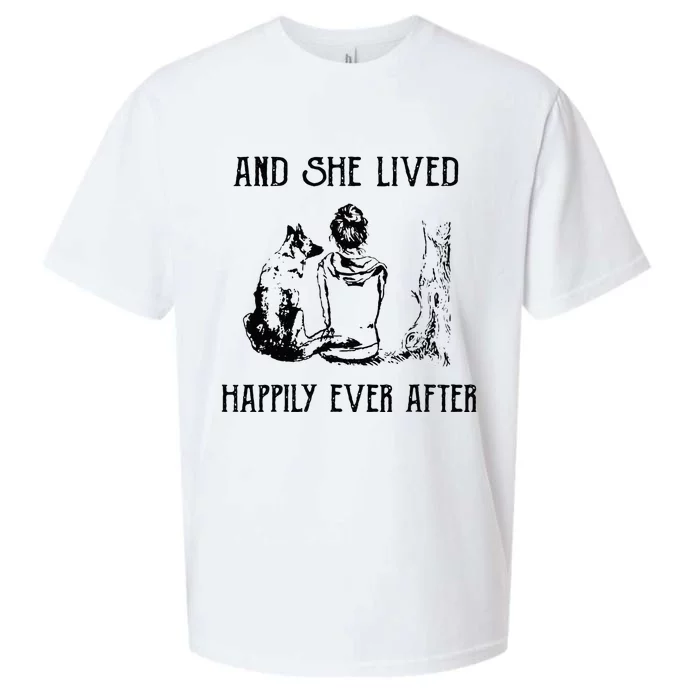 And She Lived Happily Ever After Funny Dogs Sueded Cloud Jersey T-Shirt