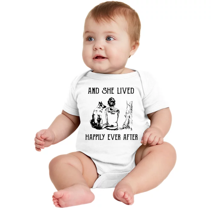 And She Lived Happily Ever After Funny Dogs Baby Bodysuit