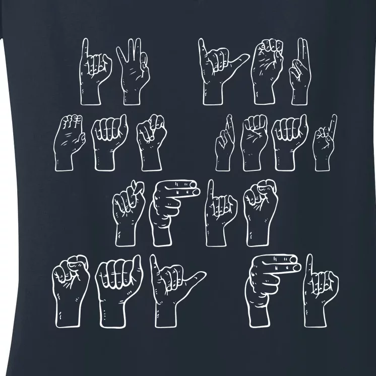 American Sign Language Tee Women's V-Neck T-Shirt