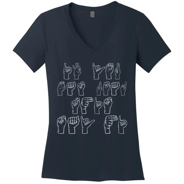 American Sign Language Tee Women's V-Neck T-Shirt