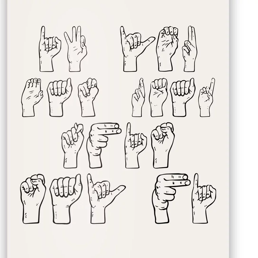 American Sign Language Tee Poster