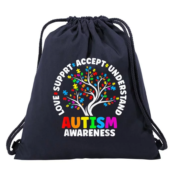 Autism Shirt Love Accept Support Autistic Autism Awareness Drawstring Bag