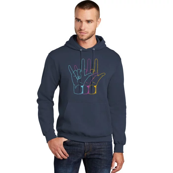 American Sign Language I Love You ASL Tall Hoodie