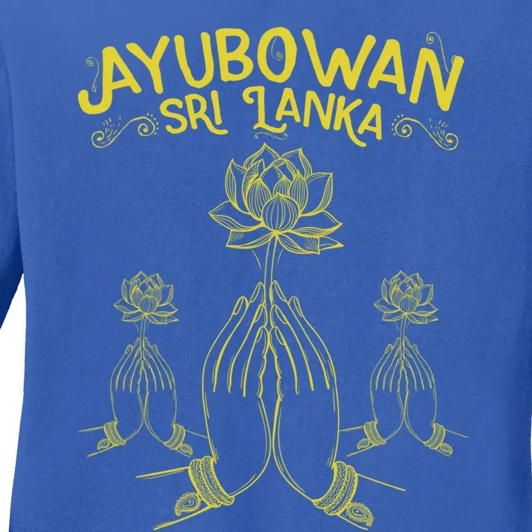 Ayubowan Sri Lanka Sri Lankan Tourism Gift Ladies Long Sleeve Shirt