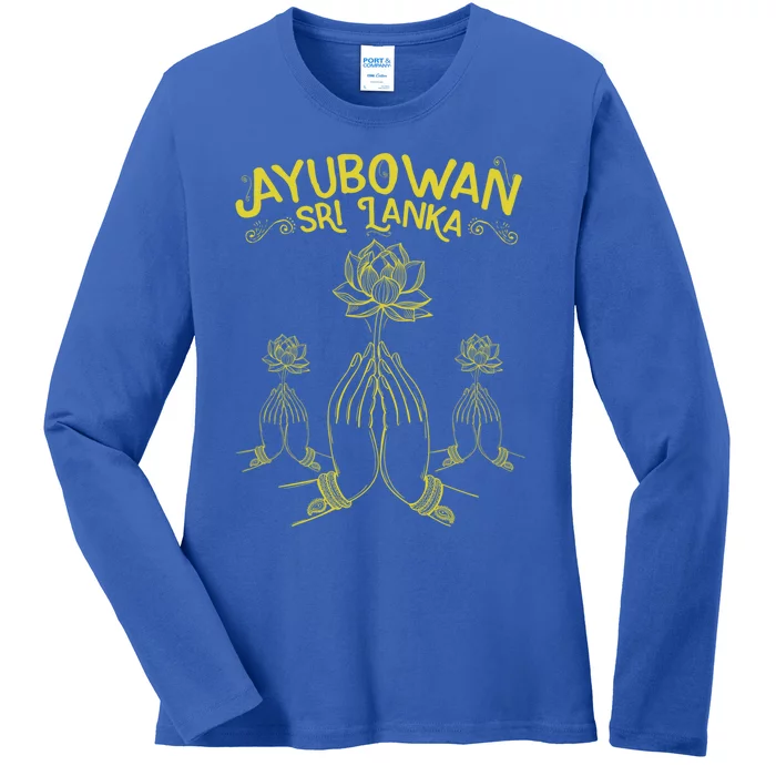 Ayubowan Sri Lanka Sri Lankan Tourism Gift Ladies Long Sleeve Shirt