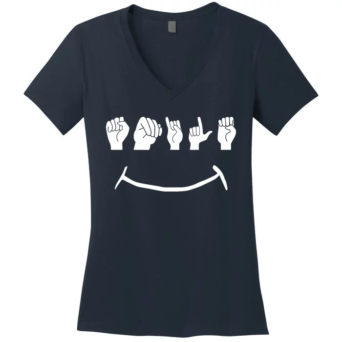 American Sign Language Women's V-Neck T-Shirt