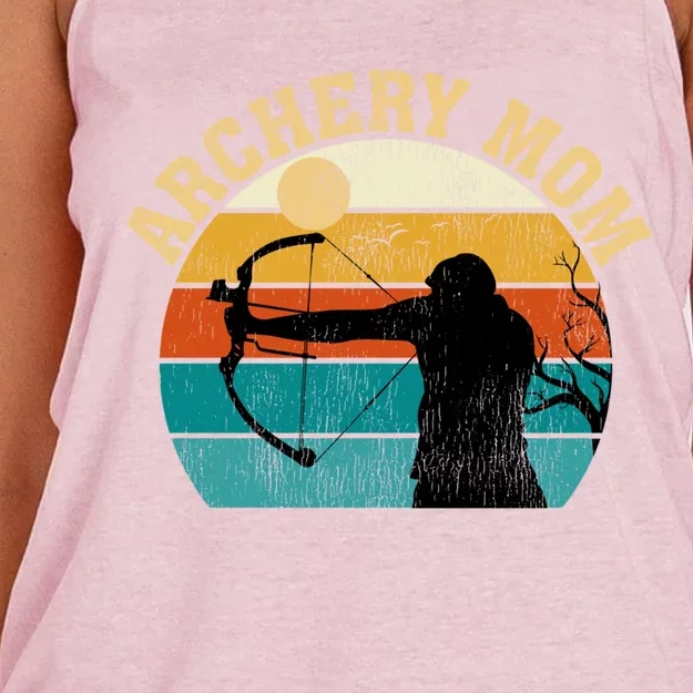 Archery Sports Lover Vintage Archery Mom Mother's Day Gift Women's Knotted Racerback Tank