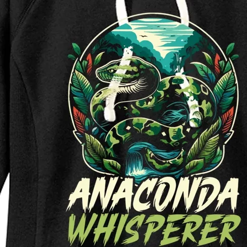 Anaconda Snake Lover Reptile Boa Serpent Snake Whisperer Gift Women's Fleece Hoodie