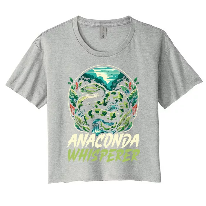 Anaconda Snake Lover Reptile Boa Serpent Snake Whisperer Gift Women's Crop Top Tee