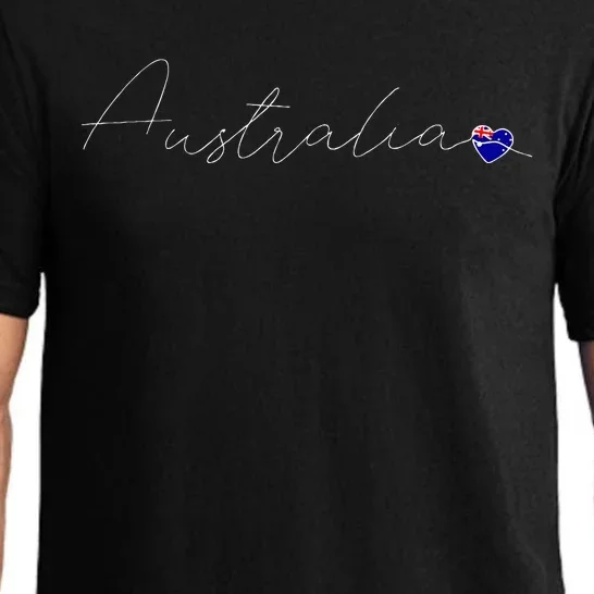 Australia Simple Love Australian Flag Heart On Australia Pajama Set