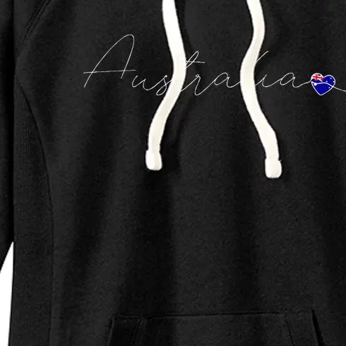 Australia Simple Love Australian Flag Heart On Australia Women's Fleece Hoodie