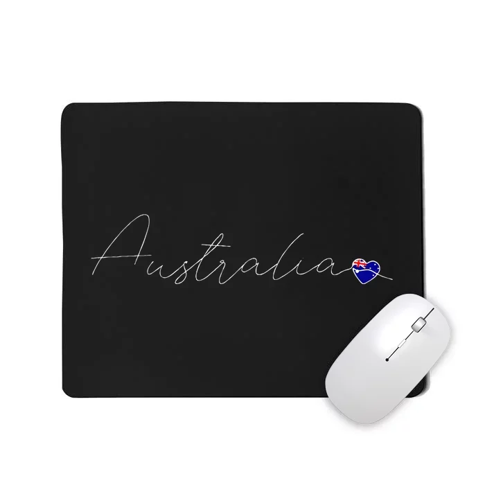 Australia Simple Love Australian Flag Heart On Australia Mousepad