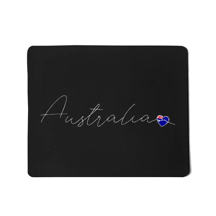 Australia Simple Love Australian Flag Heart On Australia Mousepad