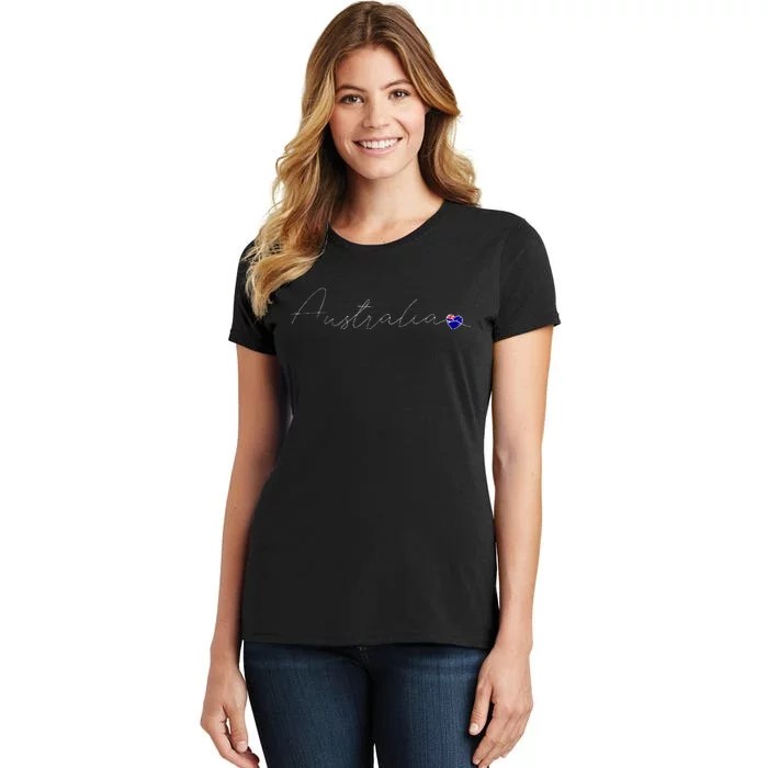 Australia Simple Love Australian Flag Heart On Australia Women's T-Shirt