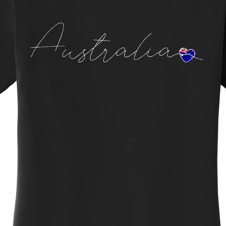 Australia Simple Love Australian Flag Heart On Australia Women's T-Shirt