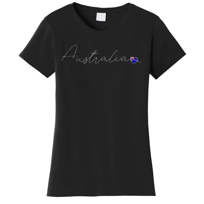 Australia Simple Love Australian Flag Heart On Australia Women's T-Shirt