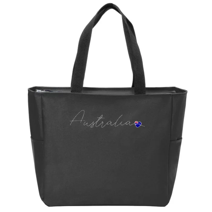 Australia Simple Love Australian Flag Heart On Australia Zip Tote Bag