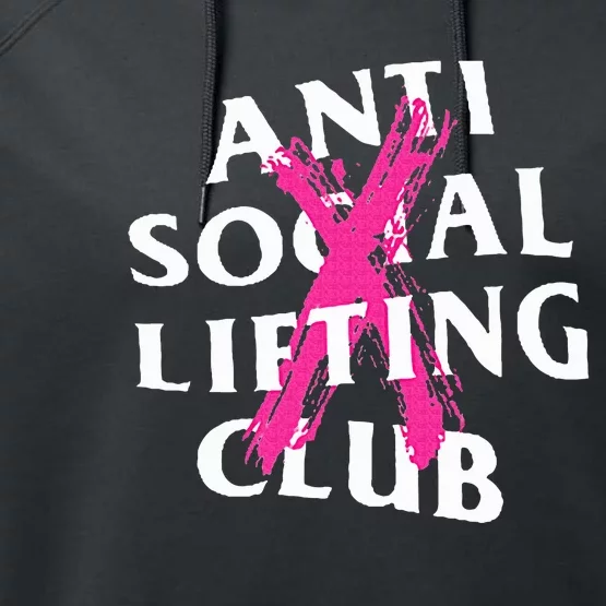 Anti Social Lifting Club Canceled Pink Performance Fleece Hoodie