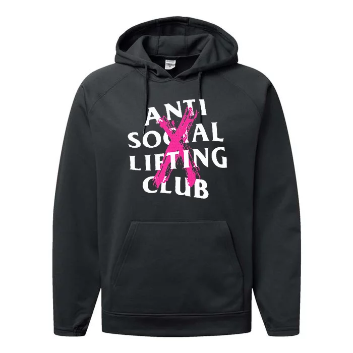 Anti Social Lifting Club Canceled Pink Performance Fleece Hoodie