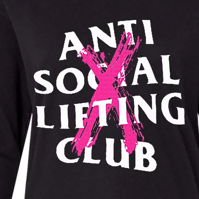 Anti Social Lifting Club Canceled Pink Womens Cotton Relaxed Long Sleeve T-Shirt