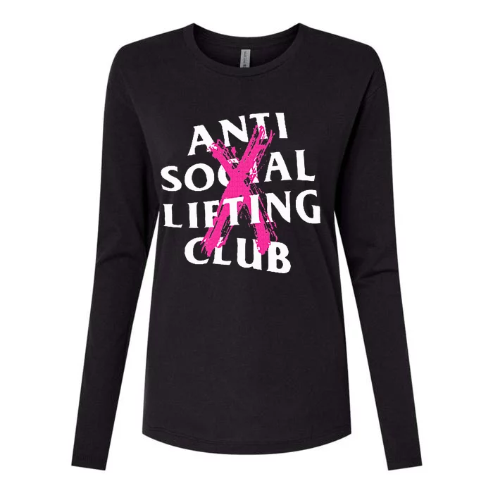 Anti Social Lifting Club Canceled Pink Womens Cotton Relaxed Long Sleeve T-Shirt