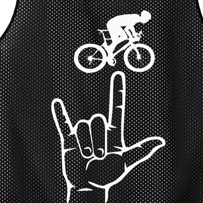 ASL Sign Language Cycling Sport I Love You Hand Heart Mesh Reversible Basketball Jersey Tank