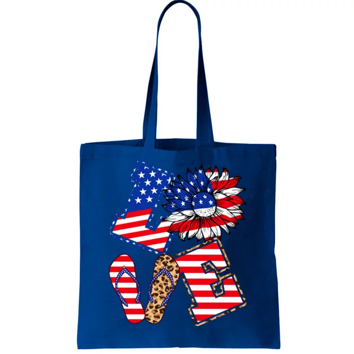 America Sunflowers Love American Patriot Stars And Stripes Gift Tote Bag