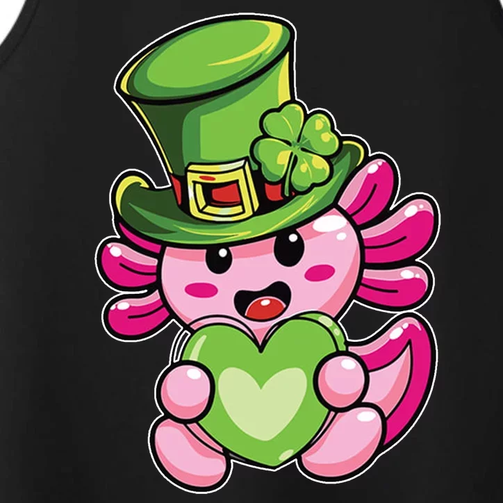 Axolotl Saint Leprechaun St Patrick Day Performance Tank