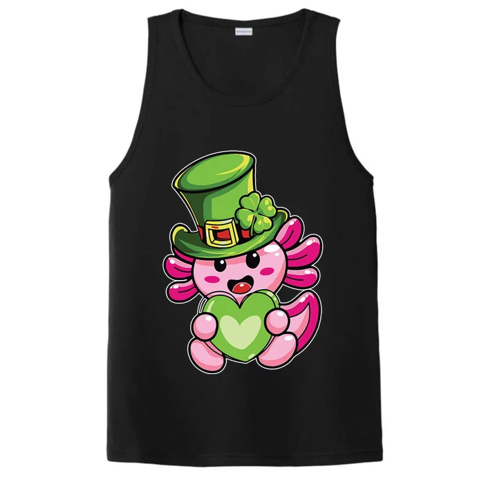 Axolotl Saint Leprechaun St Patrick Day Performance Tank