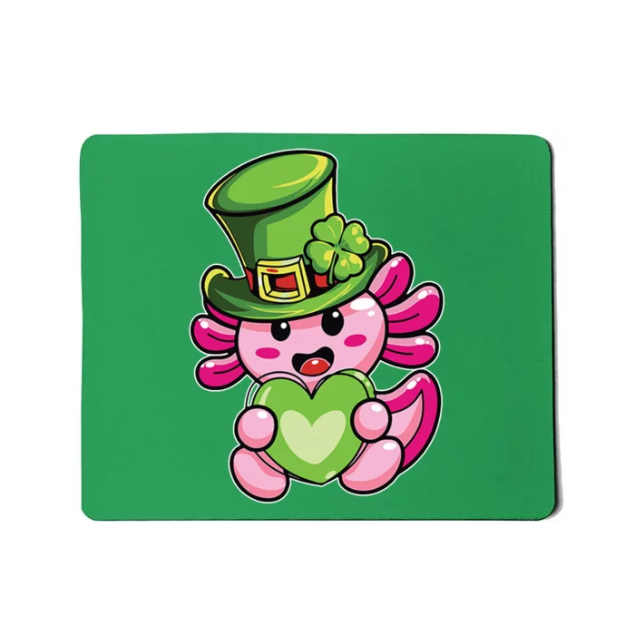 Axolotl Saint Leprechaun St Patrick Day Mousepad