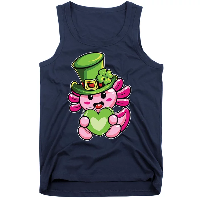 Axolotl Saint Leprechaun St Patrick Day Tank Top