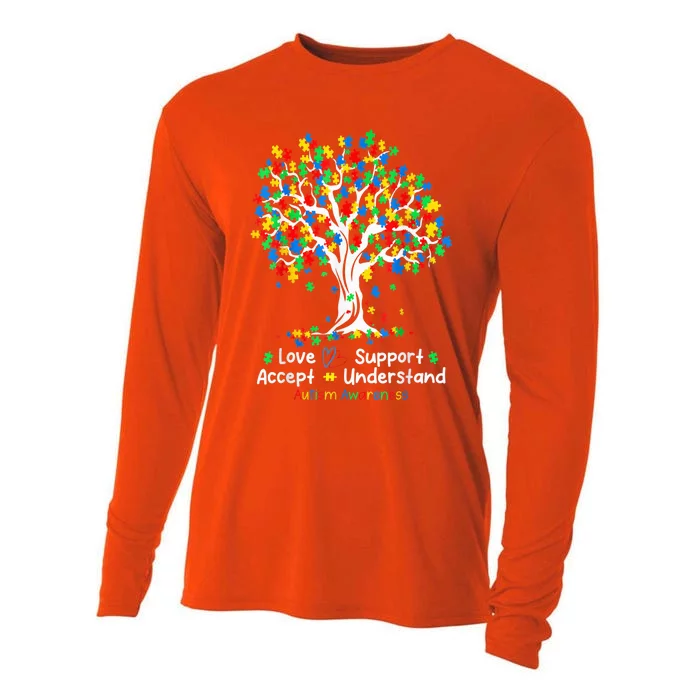 Autism Shirt Love Accept Support Autistic Autism Awareness Cooling Performance Long Sleeve Crew