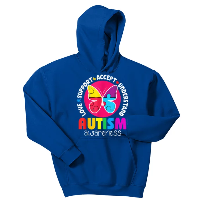 Autism Shirt Love Accept Support Autistic Autism Awareness Kids Hoodie