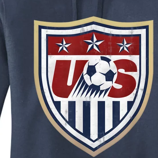 America Soccer Lovers Jersey USA Flag Support Football Team Women's Pullover Hoodie