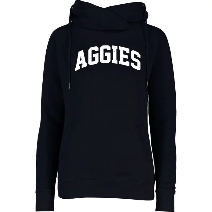 Aggies Sports Logo Womens Funnel Neck Pullover Hood