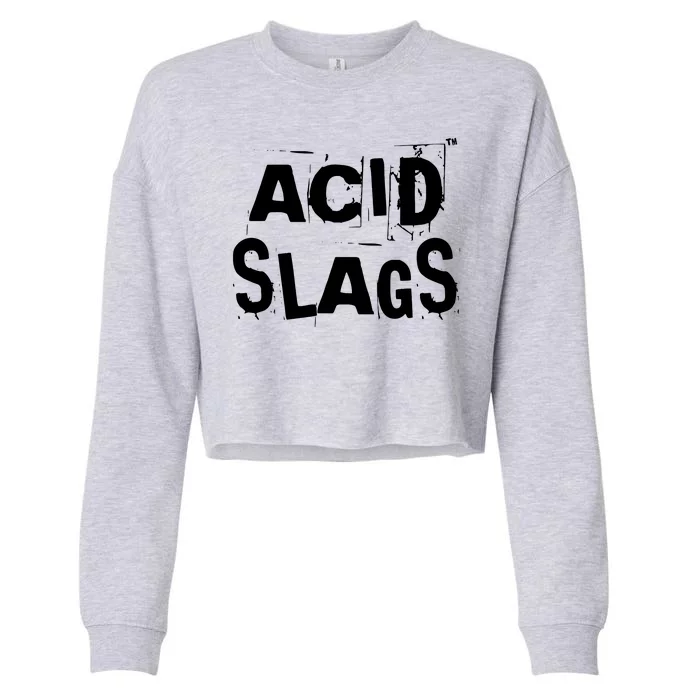 ACID SLAGS Logo Cropped Pullover Crew