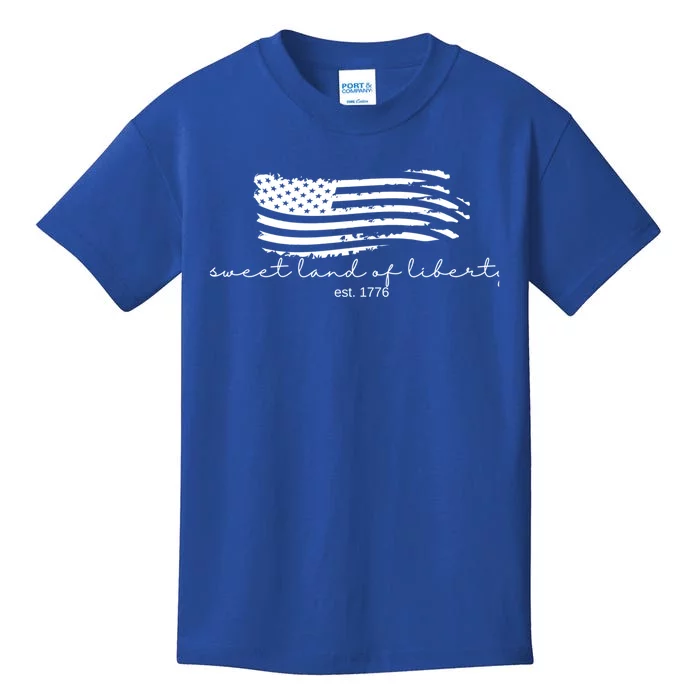 America Sweet Land Of Liberty Est 1776 Patriotic Gift Kids T-Shirt