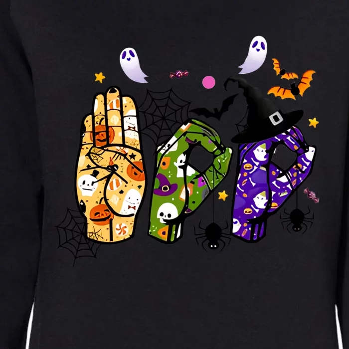 American Sign Language Boo Asl Halloween For Gift Womens California Wash Sweatshirt