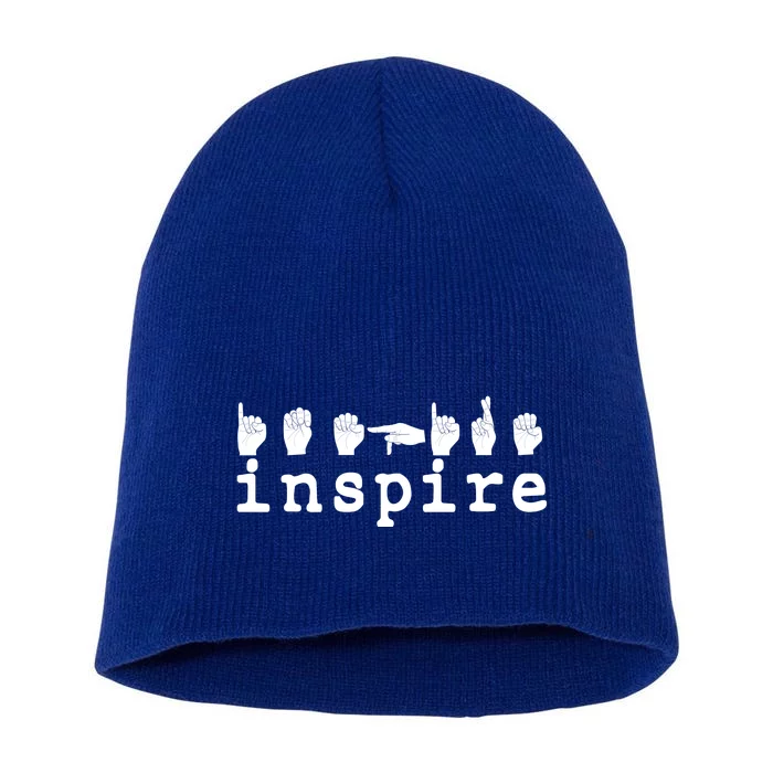 ASL Sign Langage Inspire Short Acrylic Beanie