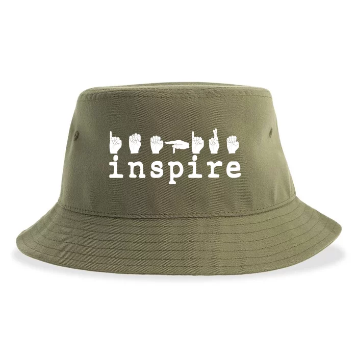 ASL Sign Langage Inspire Sustainable Bucket Hat