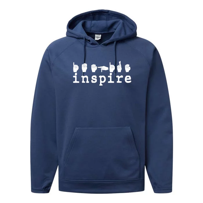 ASL Sign Langage Inspire Performance Fleece Hoodie